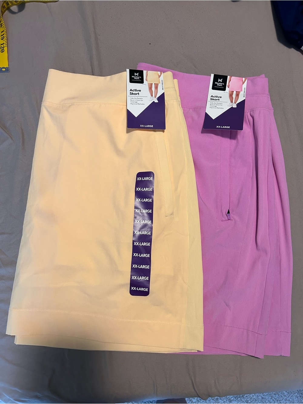 Brand New Activewear Skorts XXL 2 Pack Workout Pastel Members Mark NWT